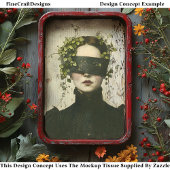 Papier Mousseline Dark Academia Woman in Blindfold BE8 Découpage