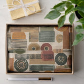 Papier Mousseline Dark Mid Century Geometric Pattern (2) (Cadeau)