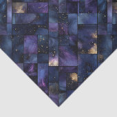 Papier Mousseline Dark Purple Gold Watercolor Mosaic Stained Glass (Détail)