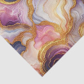 Papier Mousseline Dark Purple Pink Gold Marble (Détail)