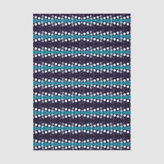 Papier Mousseline Dark Purple Teal Arrow White Dots Pattern (Recto)