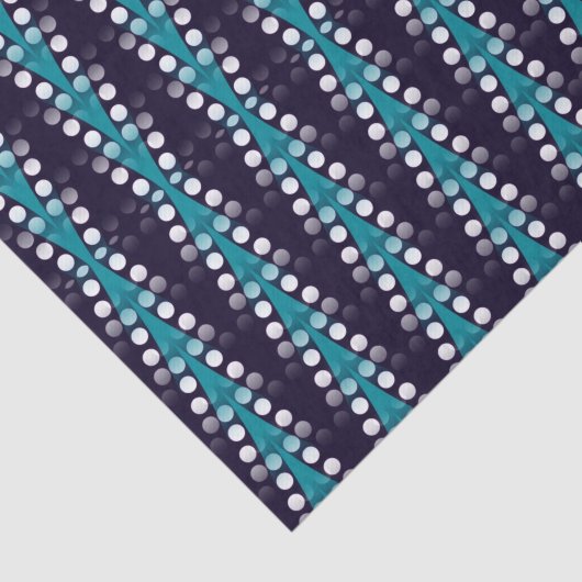 Papier Mousseline Dark Purple Teal Arrow White Dots Pattern (Détail)