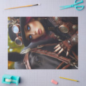 Papier Mousseline Dark Rider Steampunk Découpage Victorian Lady (Artisanat)