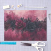 Papier Mousseline Dark Romance : Rose gothique et dentelle (Artisanat)