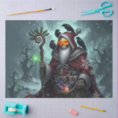 Papier Mousseline Dark Santa of Shadows – Gothic Christmas Skeleton  (Artisanat)