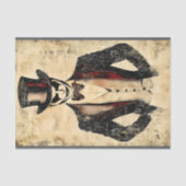 Papier Mousseline Dark Sinister Macabre Homme gothique BB7 Découpage (Recto)