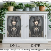 Papier Mousseline Dark Steampunk Lady Ringmaster DN7L Découpage