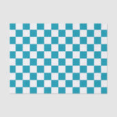 Papier Mousseline Dark turquoise checkered  (Recto)