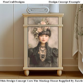 Papier Mousseline Dark Victorian Fashion, Feathers DX8L Decoupage