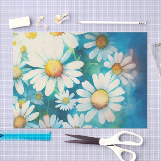 Papier Mousseline DATISIES papier découpage (Artisanat)