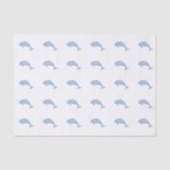 Papier Mousseline Dauphins bleus d'aquarelle (Recto)