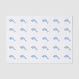 Papier Mousseline Dauphins bleus d'aquarelle