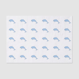 Papier Mousseline Dauphins bleus d'aquarelle