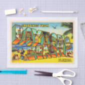Papier Mousseline Daytona Beach Florida FL Grande Lettre Carte posta (Artisanat)