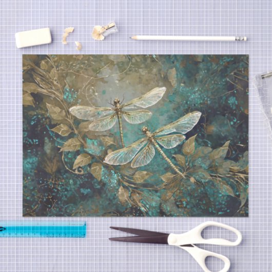 Papier Mousseline Dazzling Dragonflies, Gossamer Wings (Artisanat)