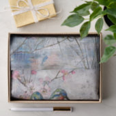 Papier Mousseline De magnifiques martins-pêcheurs au milieu des fleu (Cadeau)