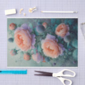 Papier Mousseline De magnifiques Roses de pêche (Artisanat)