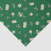 Papier Mousseline Décembre Mois de naissance Fleurs Narcisse Holly (Détail)