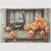 Papier Mousseline Déchiqueté Hen Vibrant Pépites Orange Découpage (Recto)