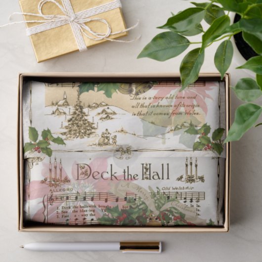 Papier Mousseline Deck the Halls (Cadeau)