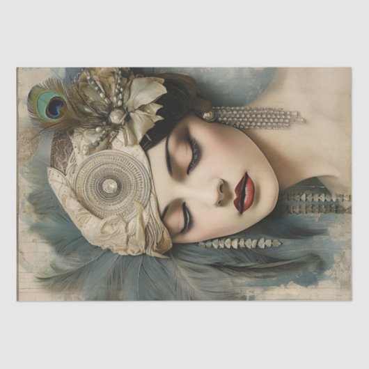 Papier Mousseline Déco de Fille Flapper des années 1920 (Recto)