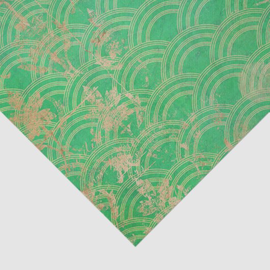 Papier Mousseline Déco géométrique verte déçue (Détail)