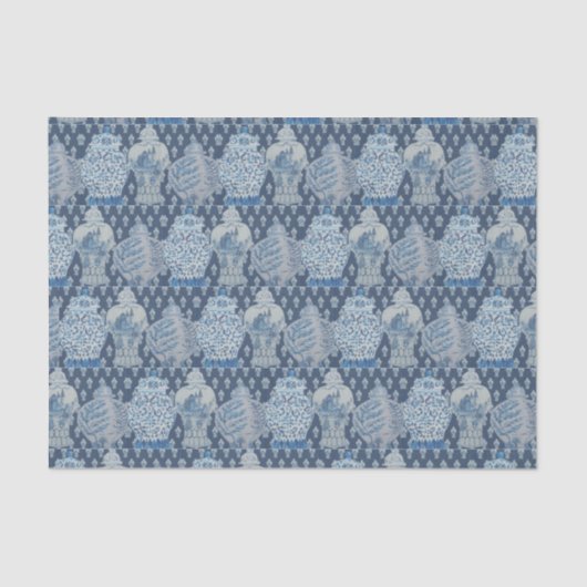 Papier Mousseline Décolleteuse de marine Chinoiserie Ginger Jar (Recto)