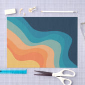 Papier Mousseline Décor de style rétro des vagues (Artisanat)