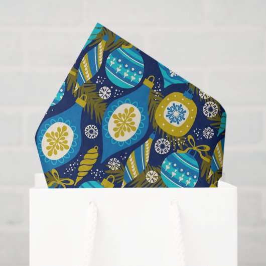 Papier Mousseline Décorations de Noël Bleu Ornements de vacances (Sac cadeau)