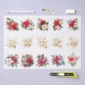 Papier Mousseline Decorative Christmas Florals For Shell Decoupage (Artisanat)