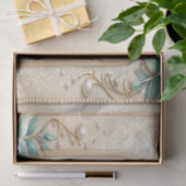 Papier Mousseline Decorative Floral Frame with Pearls Tissue Paper (Cadeau)