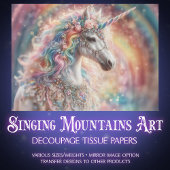Papier Mousseline Decorative Rainbow Unicorn Art Craft Decoupage