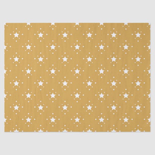 Papier Mousseline Decorative Stars on Gold Background (Recto)