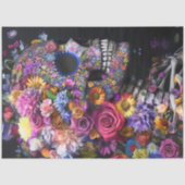 Papier Mousseline Decoupag3 Skull Bright Flowers Mixed Media (Recto)