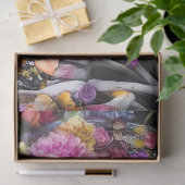 Papier Mousseline Découpage3 Fleurs vives crânes Mélange de supports (Cadeau)