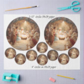 Papier Mousseline Decoupage 12" Nativity Scene Circles & 8 Coasters (Artisanat)