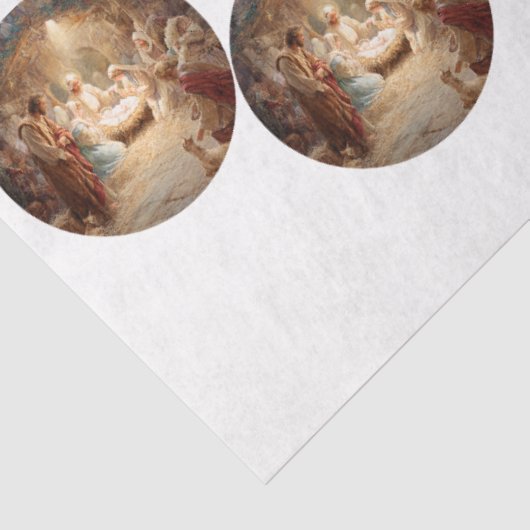 Papier Mousseline Decoupage 12" Nativity Scene Circles & 8 Coasters (Détail)