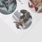 Papier Mousseline Decoupage 12 Witch Coaster Set 4" Circle Designs  (Détail)