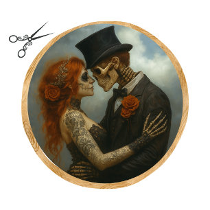 Papier Mousseline Decoupage 2 Amants Squelettes Se Mariant