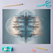 Papier Mousseline Découpage 2 Lunes Réflexion Atmosphère Tranquille (Artisanat)