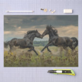 Papier Mousseline Découpage 2 Majestic Black Wild Stallions (Artisanat)