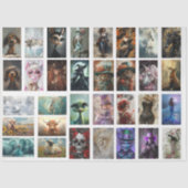 Papier Mousseline Decoupage 32 Designs 3x5 Inches Collage Scrapbook (Recto)