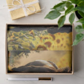 Papier Mousseline Découpage 3 Chevaux Courant Fleurs de soleil (Cadeau)