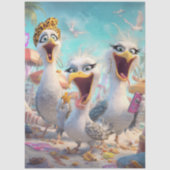 Papier Mousseline Decoupage 3 Crazy Seagull Wackadoodles  (Recto)