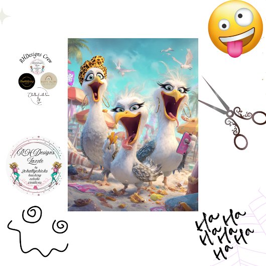 Papier Mousseline Decoupage 3 Crazy Seagull Wackadoodles 