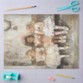 Papier Mousseline Découpage 3 Enfants Fleurs d'amitié (Artisanat)