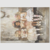 Papier Mousseline Découpage 3 Enfants Fleurs d'amitié (Recto)