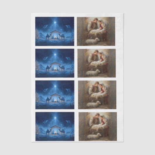 Papier Mousseline Decoupage 3" Snow Globe & Frame 4x3"-10x14paper (Recto)