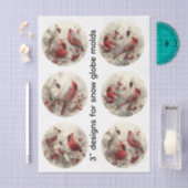 Papier Mousseline Decoupage 3" Snow Globe Moulds Cardinals Winter (Artisanat)