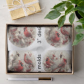 Papier Mousseline Decoupage 3" Snow Globe Moulds Cardinals Winter (Cadeau)